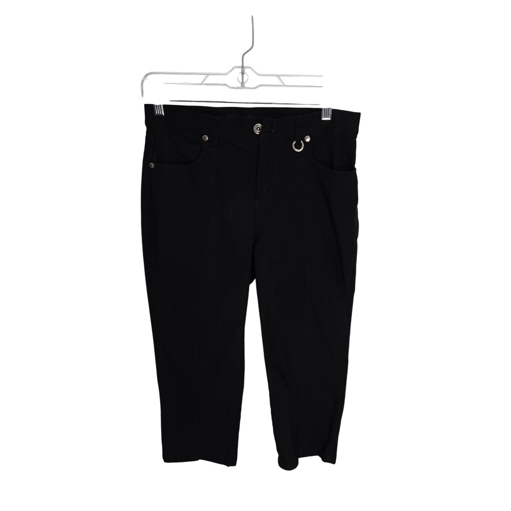 Simon Chang Denim Womens Black Capri Pants Cropped Trousers Size 6 3-5353P